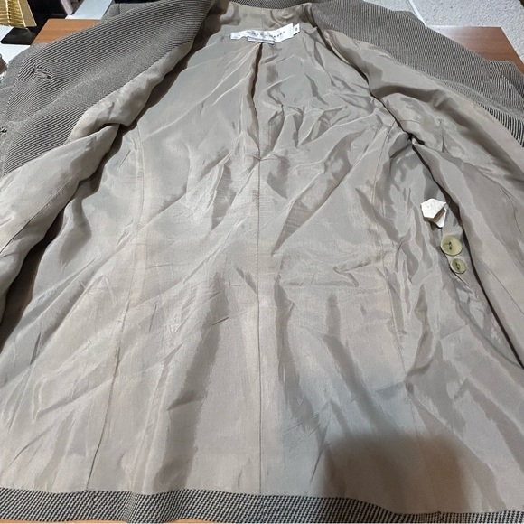 Garfield & Marks Vintage Linen Blend Knit Taupe Gray Blazer Button Detail Sz 10 - Picture 7 of 12
